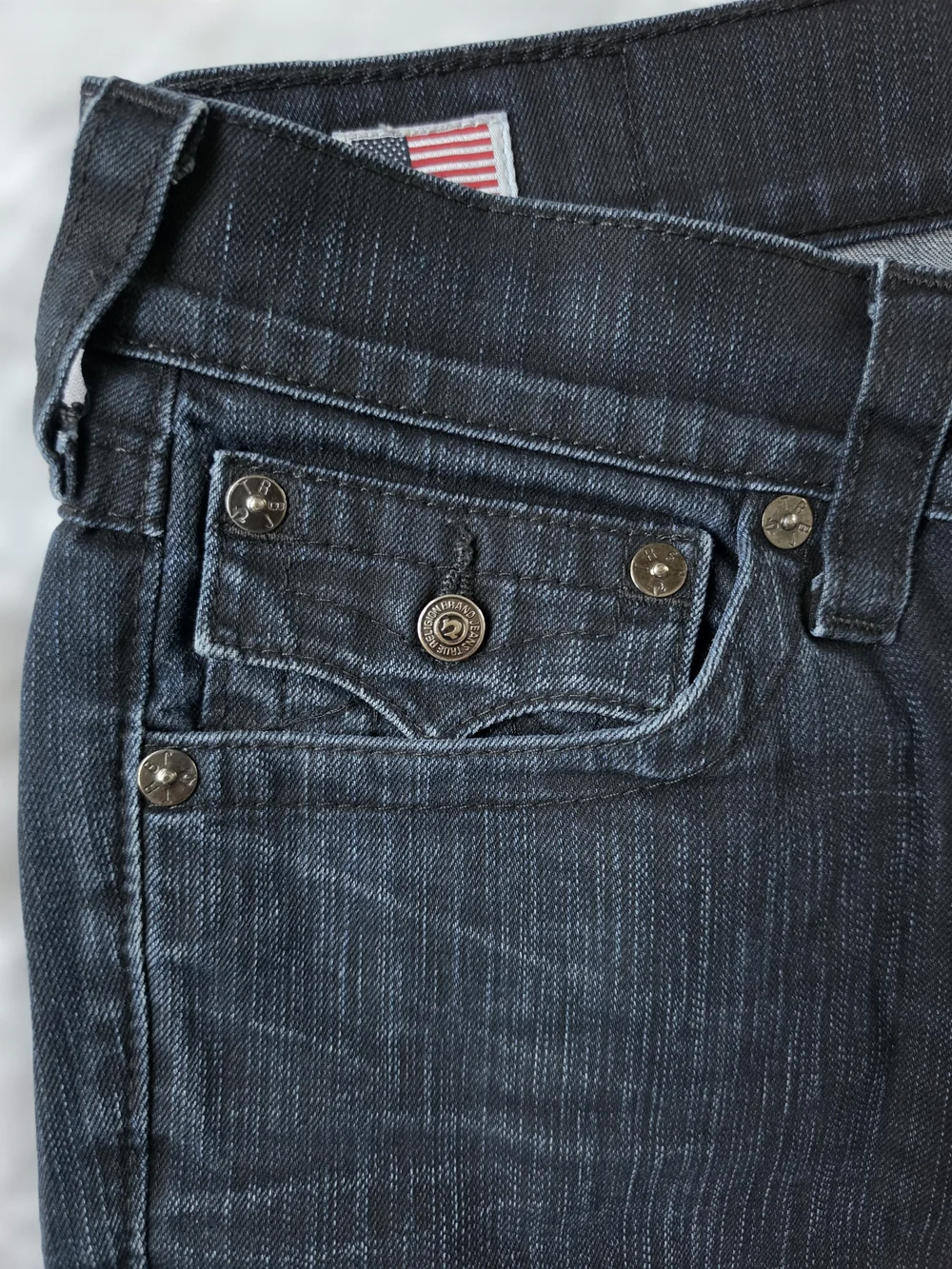 True Religion Men's Dark Indigo Straight Jeans